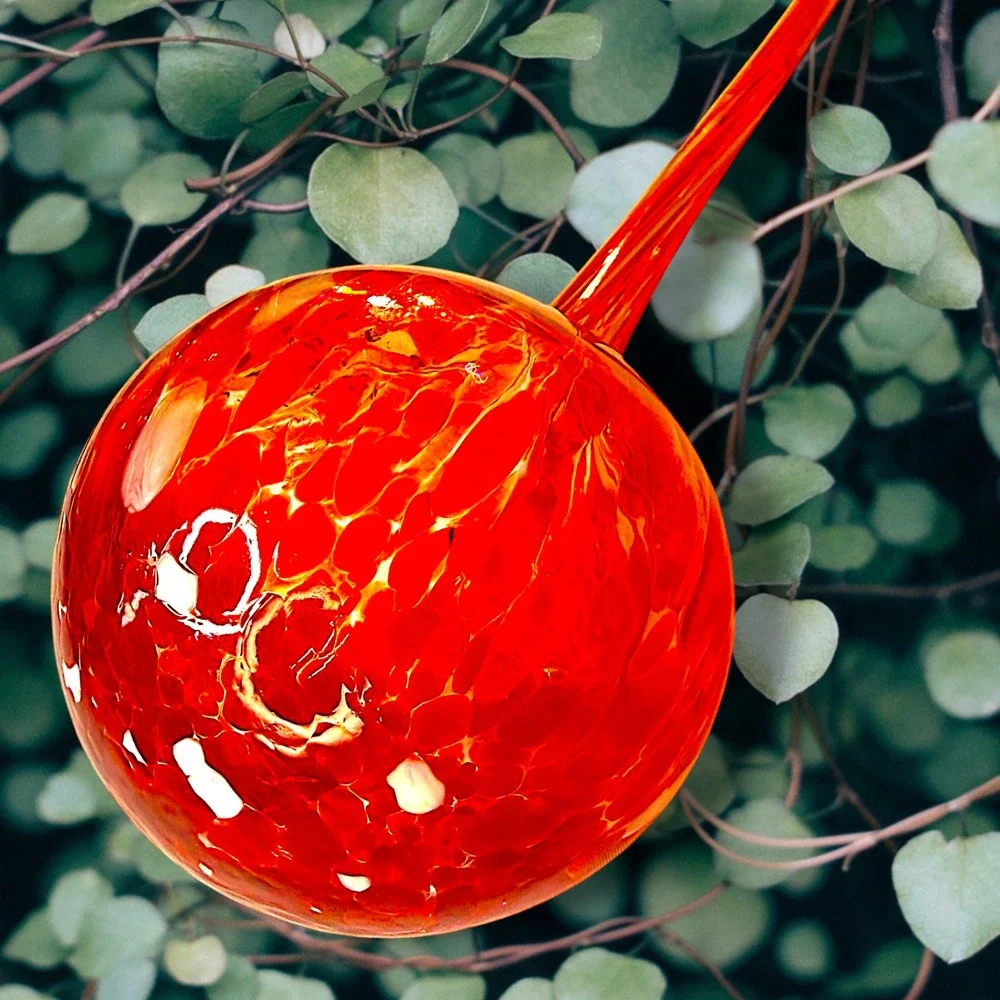 NEW! Hand Blown Art Glass Watering Globe Self Watering System for Plants